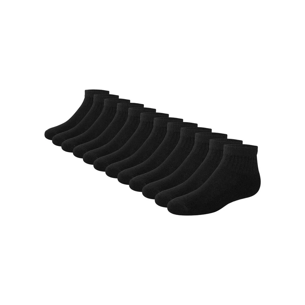 Hanes Boys Extra Durable Ankle Socks Multipack Black Athletic Small 4.5-8.5 NWT